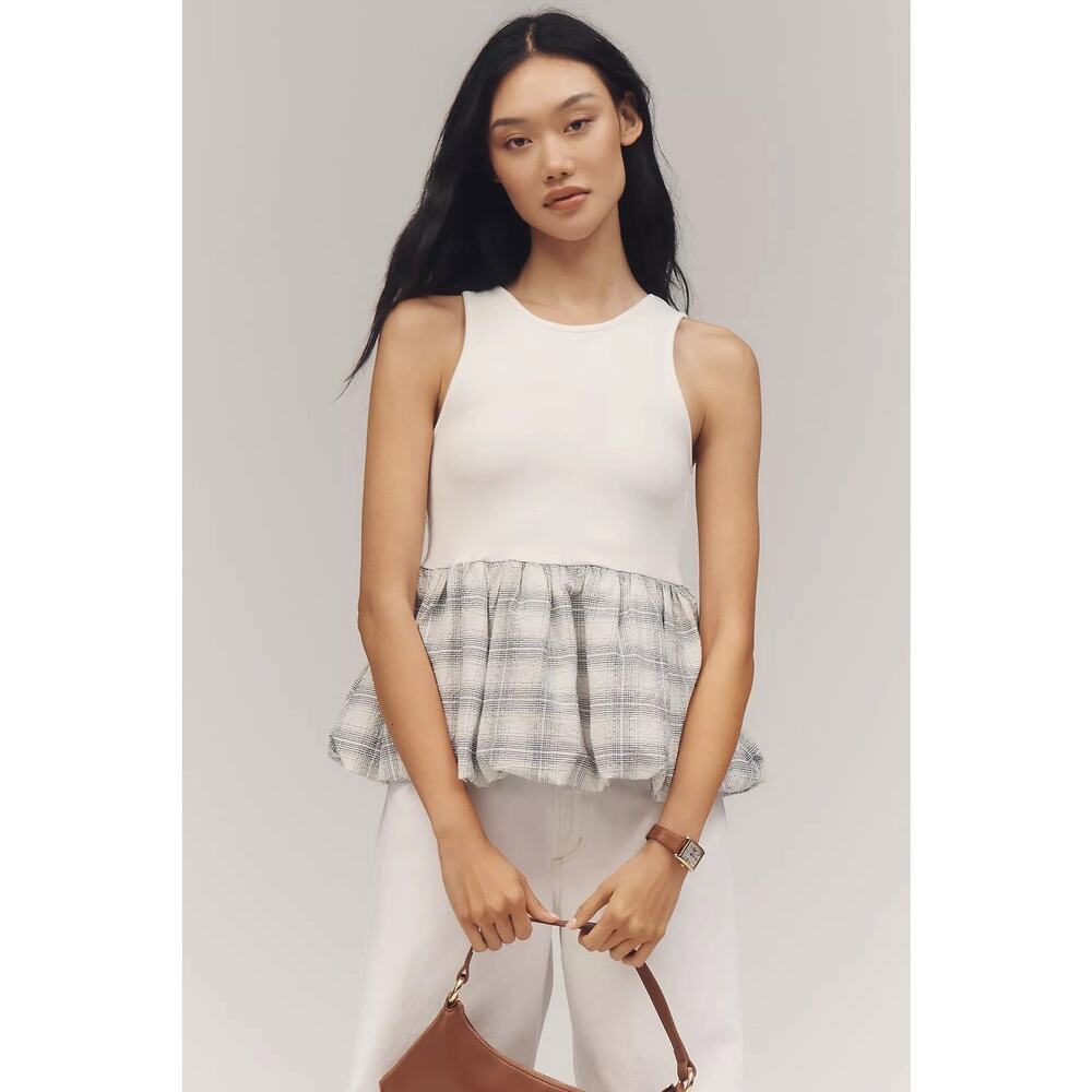 NWT Maeve Bubble Peplum Tank